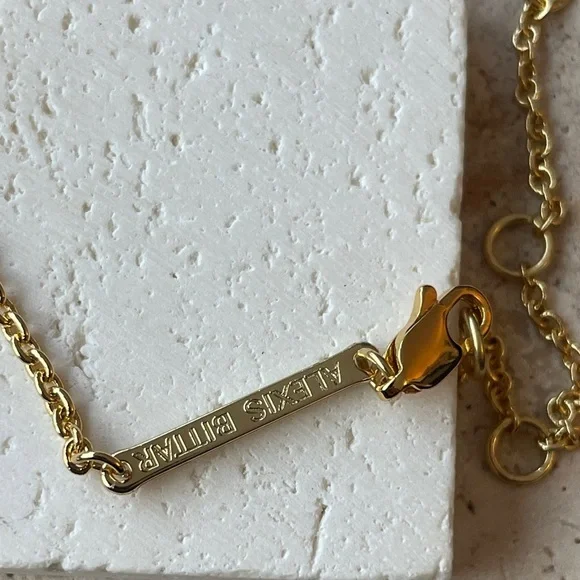 Alexis Bittar Green Lucite Butterfly Necklace Crystal Gold Statement Pendant - Picture 5 of 5